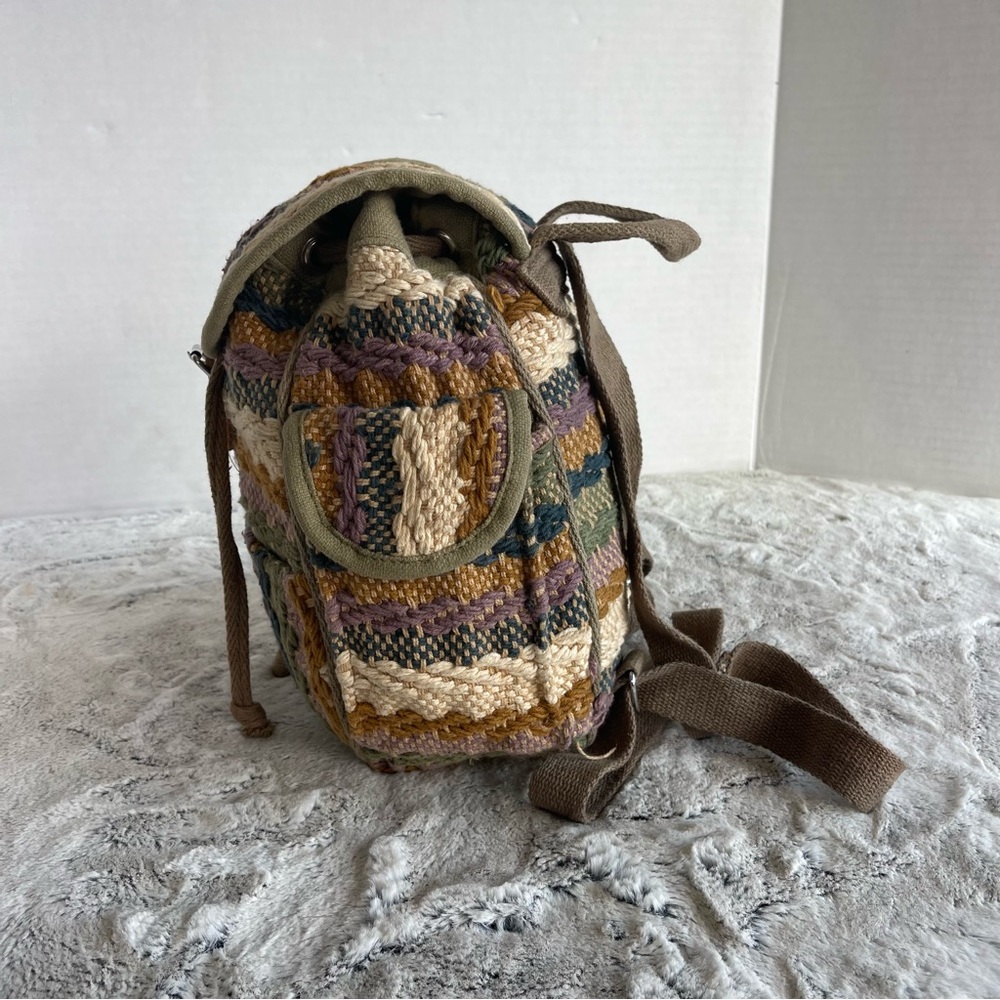 Multicolor Woven  Small Backpack - Picture 5 of 15
